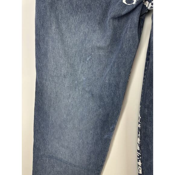 Vintage Y2k Davoucci 89 Baggy Graffiti Print Jeans 36 Streetwear Hip Hop Denim - Picture 14 of 16